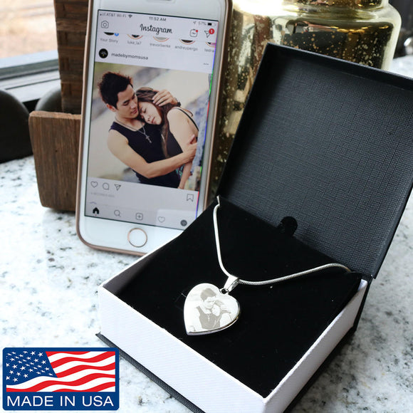 Luxury Heart Pendant Necklace with your own pic