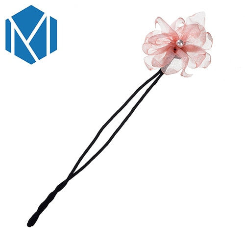M MISM Women Flower Donut Bun Maker Big Pearls Ribbon DIY Hair Style Making Tools Korean Fashion Style Hair Curler Accessories