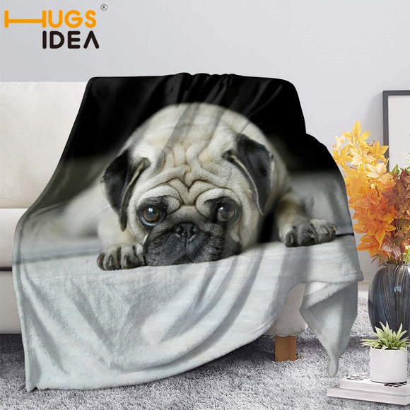 Lovely Pug 3D Print Warmth Super Soft Throw Blanket