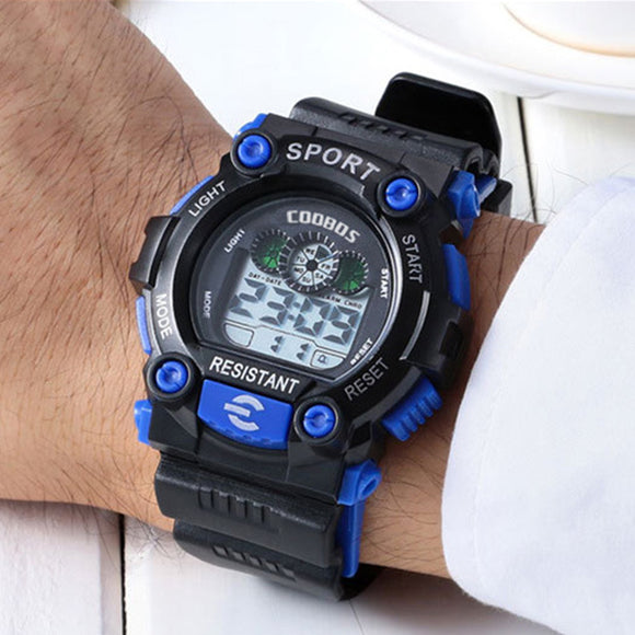 Children Sports Watch Waterproof Digital Watch For Kids Alarm LED Back