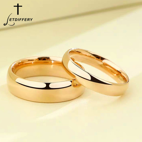 Smooth Stainless Steel Couple Rings 4MM Women Men