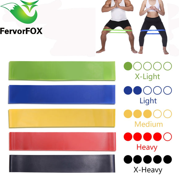 5 Colors Yoga Resistance Rubber Bands Indoor Outdoor Fitness Equipment