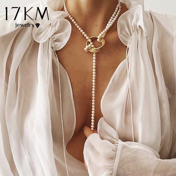 17KM Vintage Pearl Necklaces For Women Fashion Multi-layer