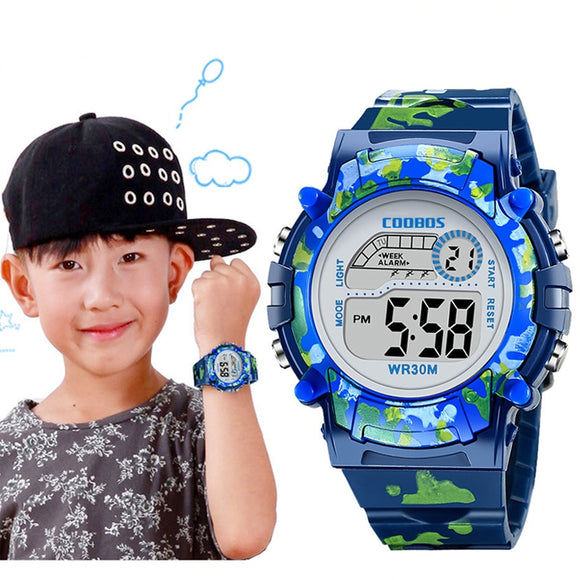 LED Colorful Flash Digital Waterproof Watches for Kids