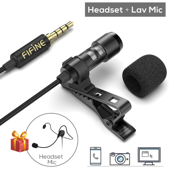 External Headset Mic for YouTube Vlogging Video/Interview/ Podcast Cell Phone DSLR Camera,