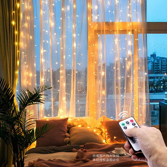 3m LED Fairy Lights Garland Curtain Lamp Remote Control