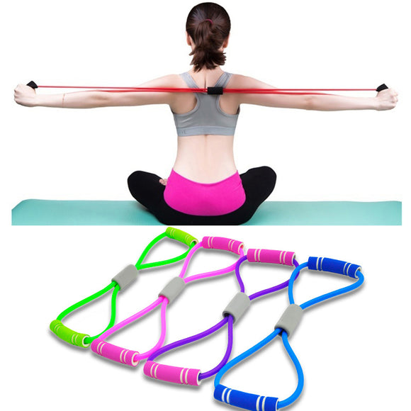 Hot Yoga Gum Fitness Resistance 8 Word Chest Expander Rope