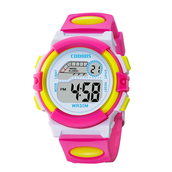 Waterproof Design Kids Watch Cute Pink Girl Digital Sports Led Watch