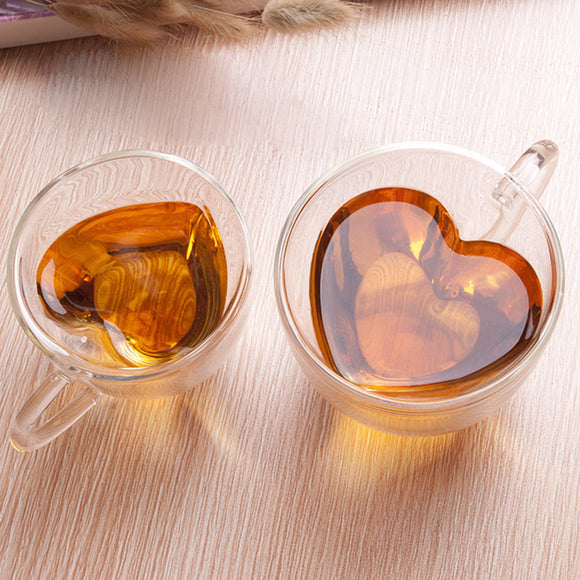 180ml/240ml Heart Love Shaped Tea Beer Mug Juice Cup Coffee Cups