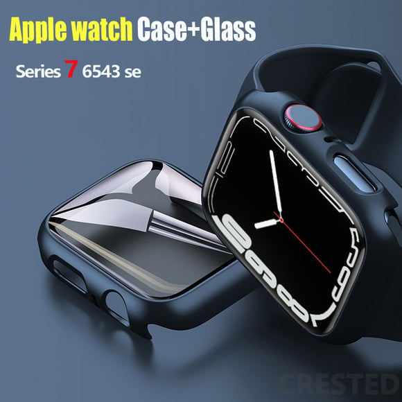 Glass+case For Apple Watch serie 6 5 4 3 SE  bumper Screen Protector