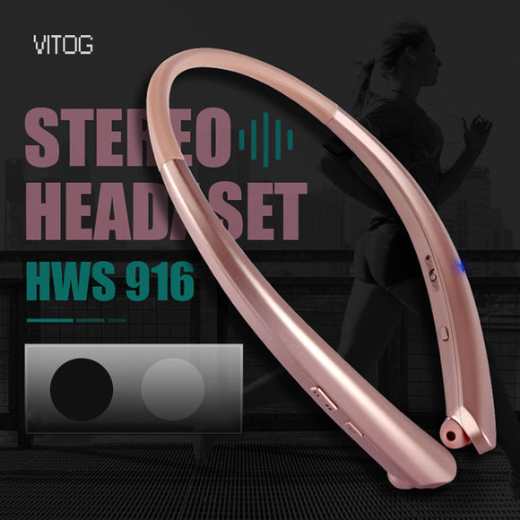 VITOG HWS916 Wireless Neckband Bluetooth-compatible Headphone HiFI Bass