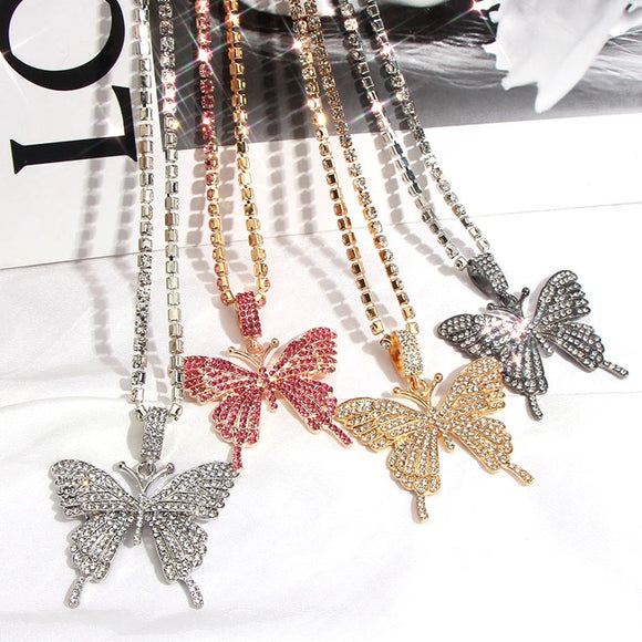Danymia Big Butterfly Pendant Necklace For Women